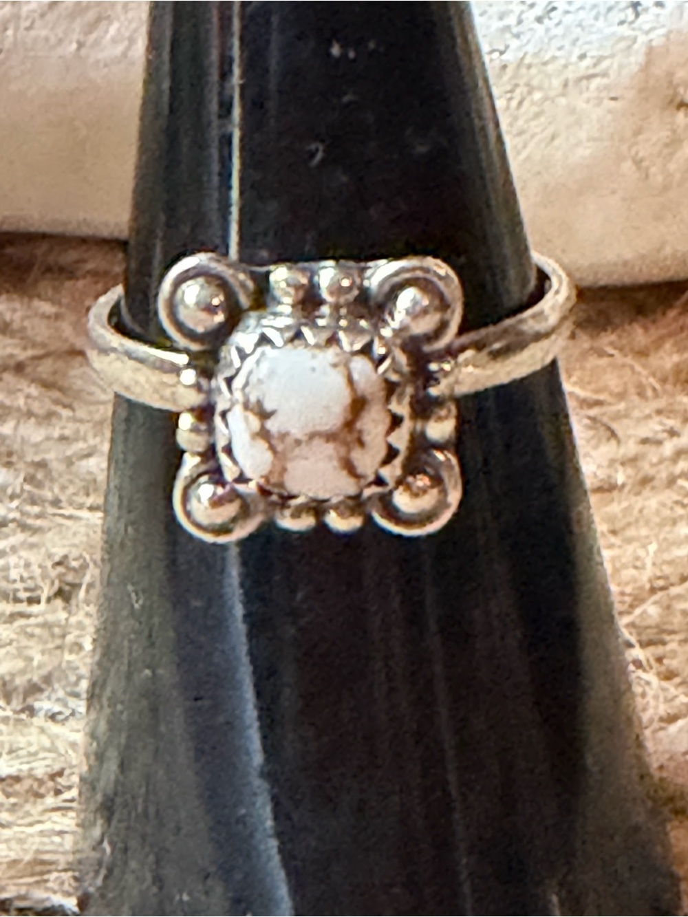 Delicate Sterling Silver Ring with Wild Horse Jasper Stone - Women's Jewelry
